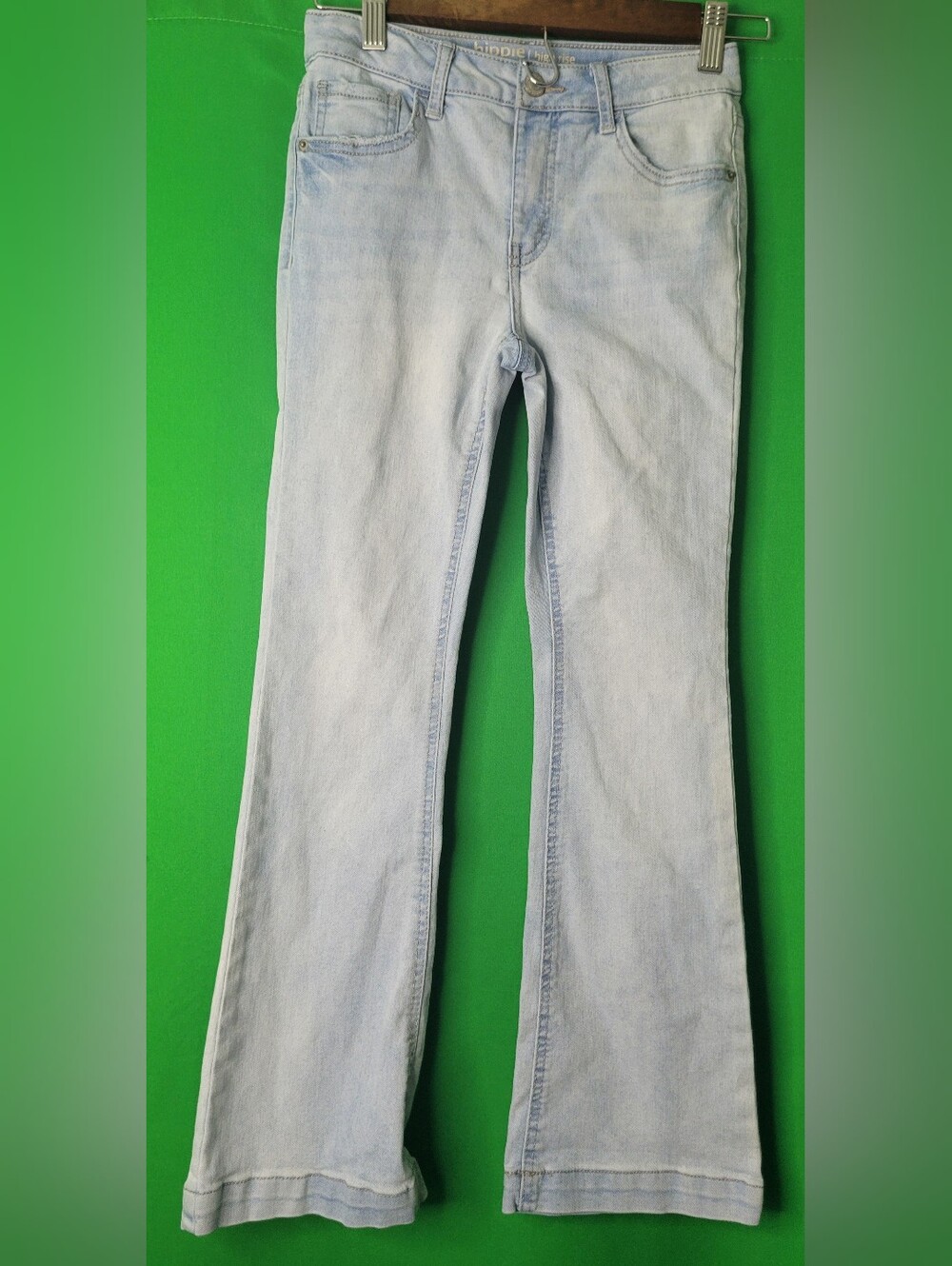 Hippie Girl High Rise Flare Jeans Light Wash Sz 10 Stretchy